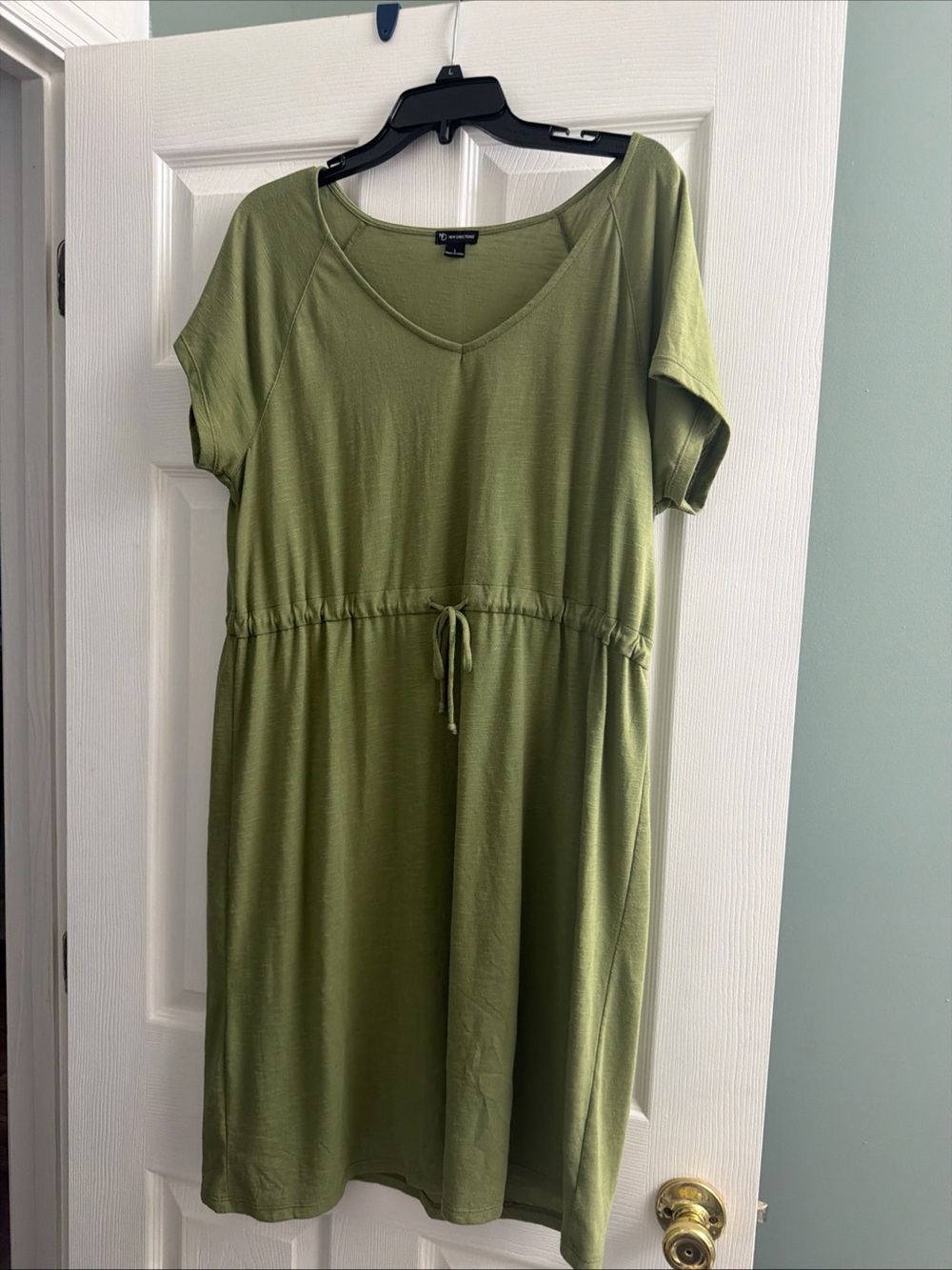 new directions Olive Green Drawstring Midi Dress